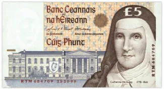 Ireland 5 Pounds, 1994-1999 obverse