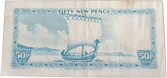 Isle of Man 50 New Pence, 1972-1979 reverse