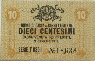Italian States 10 Centesimi, 1918 obverse