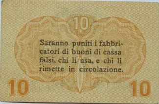 Italian States 10 Centesimi, 1918 reverse