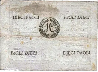 Italian States 10 Paoli, 7 reverse