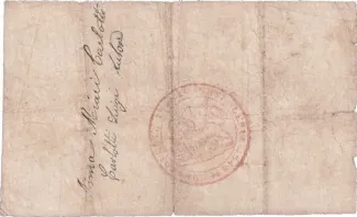 Italian States 1 Lira, 1848 reverse