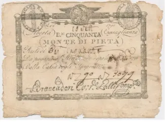 Italian States 50 Baiocchi, 1798 obverse