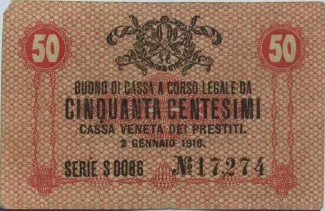 Italian States 50 Centesimi, 1918 obverse