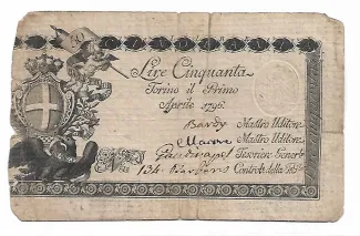 Italian States 50 Lire, 1796 obverse