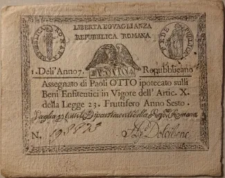 Italian States 8 Paoli, 7-8                (1798-1799) obverse