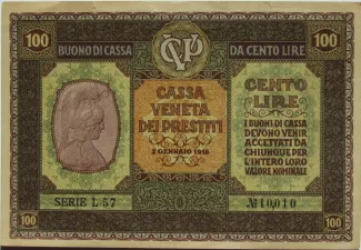 Italy 100 Liri, 1918 obverse