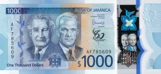 Jamaica 1,000 Dollars, 2022 P-99 obverse