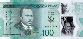 Jamaica 100 Dollars, 2022 P-97 obverse