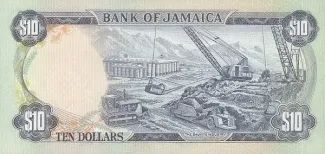 Jamaica 10 Dollars, 1976-1978 reverse