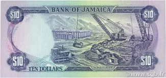 Jamaica 10 Dollars, 1978-1981 reverse