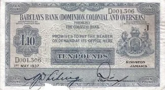 Jamaica 10 Pounds, 1940 image