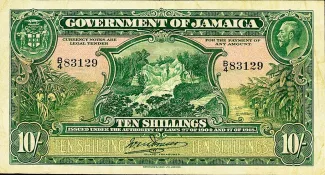 Jamaica 10 Shillings, 1918 image