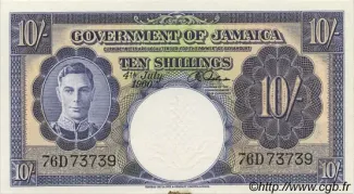 Jamaica 10 Shillings, 1960 image