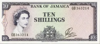 Jamaica 10 Shillings, 1961 image