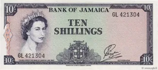 Jamaica 10 Shillings, 1964 image
