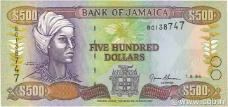 Jamaica 500 Dollars, 1999 image