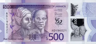 Jamaica 500 Dollars, 2022 P-98 obverse