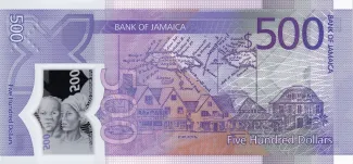 Jamaica 500 Dollars, 2022 P-98 reverse
