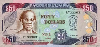 Jamaica 50 Dollars, 2010 P-88 obverse
