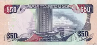 Jamaica 50 Dollars, 2010 P-88 reverse