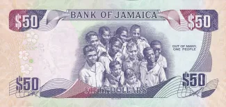 Jamaica 50 Dollars, 2012 P-89 reverse