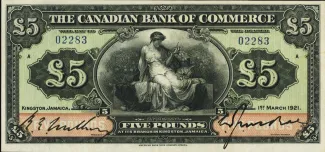 Jamaica 5 Pounds, 1938 image