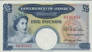 Jamaica 5 Pounds, 1960 image