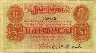 Jamaica 5 Shillings, 1918 image