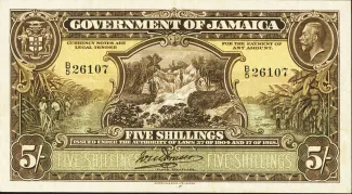 Jamaica 5 Shillings, 1918 image