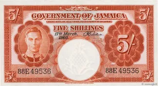 Jamaica 5 Shillings, 1960 image