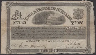 Jersey 1 Pound, 1858 obverse