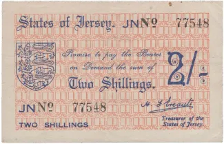 Jersey 2 Shillings, 1941 P-4 obverse