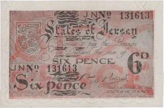 Jersey 6 Pence, 1941-1942 P-1 obverse
