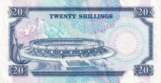 Kenya 20 Shillings, 1988-1992 reverse