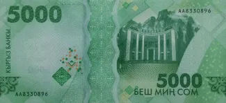 Kyrgyzstan 5,000 Som, 2023 reverse