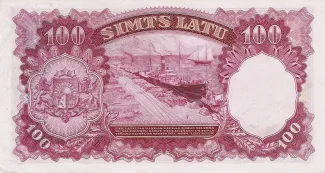 Latvia 100 Latu, 1939 reverse