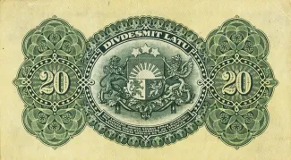 Latvia 20 Latu, 1925 reverse