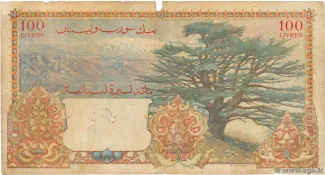 Lebanon 100 Livres, 1945 reverse