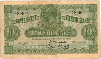 Leeward Islands 10 Shillings, 1921 image