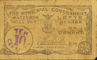 Leyte 10 Centavos, 1941-1945 obverse