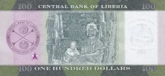 Liberia 100 Dollars, 2021-2022 reverse
