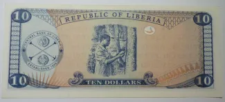 Liberia 10 Dollars, 1999 reverse