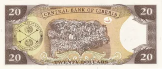 Liberia 20 Dollars, 2003-2011 reverse