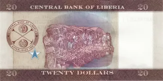 Liberia 20 Dollars, 2016-2017 reverse