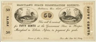 Liberia 50 Cents, 1837