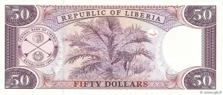 Liberia 50 Dollars, 1999-2002 reverse