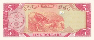 Liberia 5 Dollars, 2003-2011 reverse