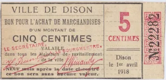 Liège (Dison) 5 Centimes, 1918 image