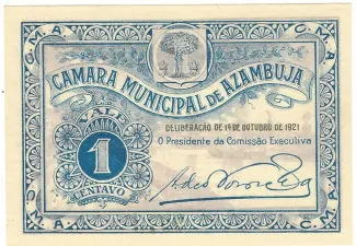 Lisboa, District of 1 Centavos, 1921 obverse